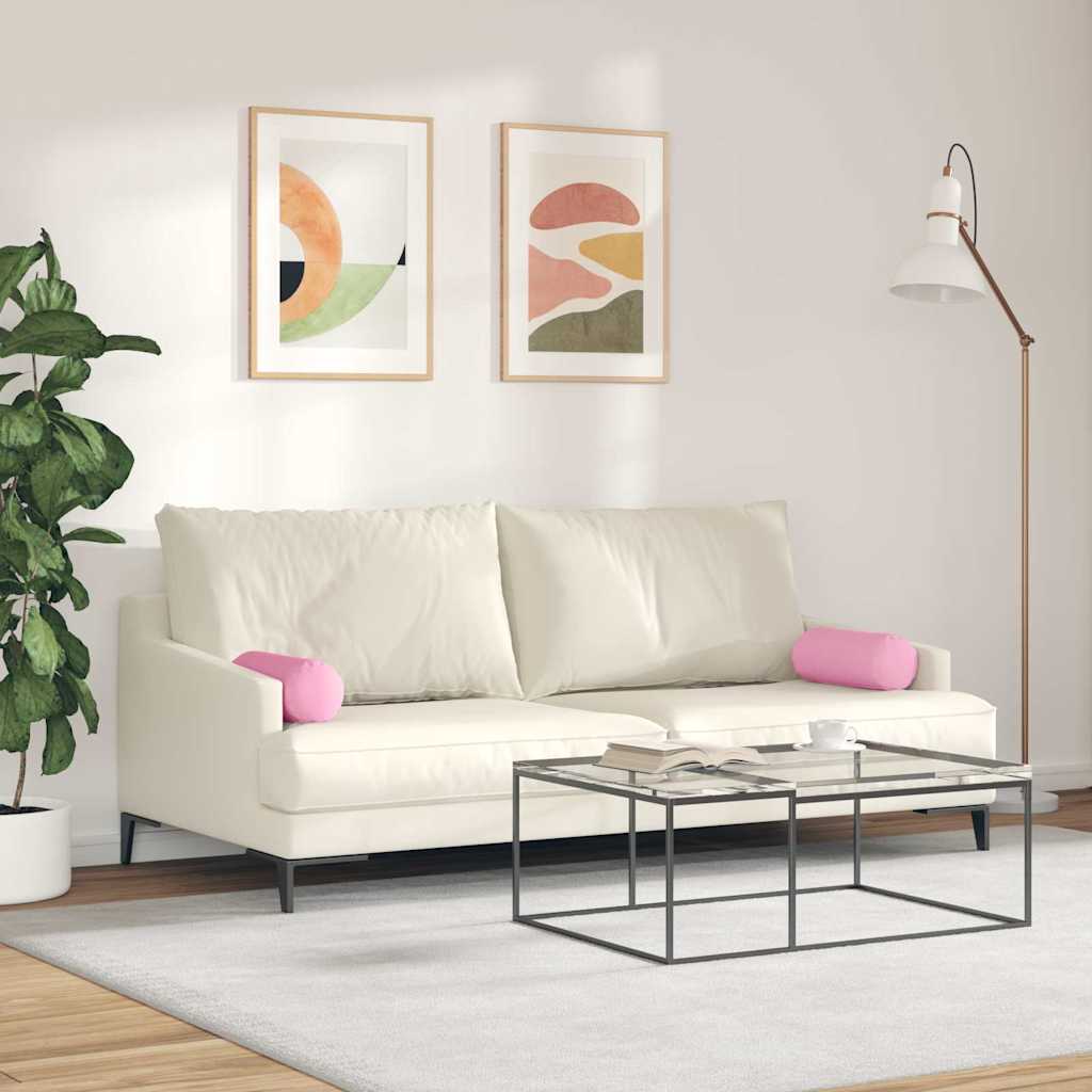 Bolsterkuddar 2 pcs Rosa Ø 15 x 40 cm tyg