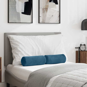 Bolsterkuddar 2 pcs Blå Ø 15 x 40 cm Kordread tyg