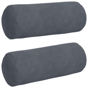Bolsterkuddar 2 pcs Mörkgrå Ø 15 x 40 cm Kordread tyg