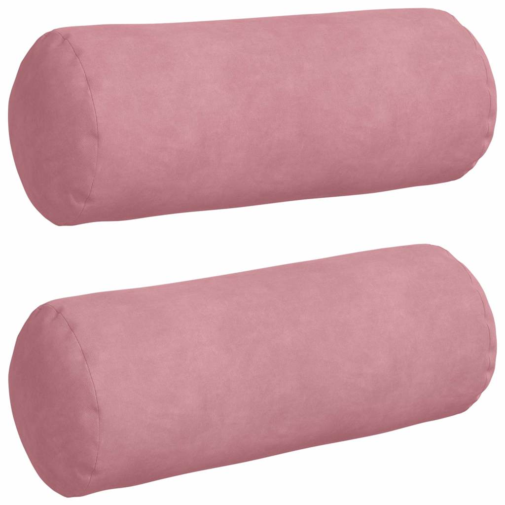 Bolsterkuddar 2 pcs Rosa Ø 15 x 40 cm Kordread tyg