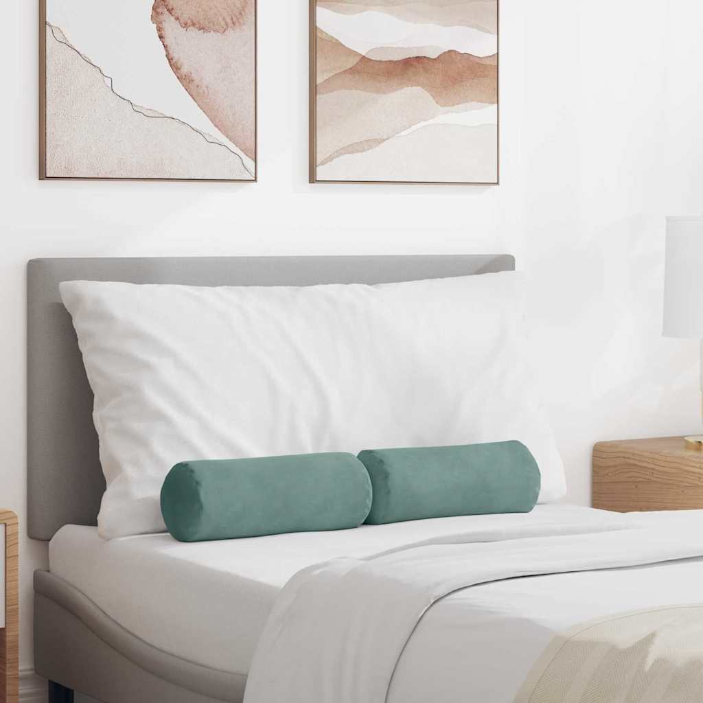 Bolsterkuddar 2 pcs Havgrön Ø 15 x 40 cm Kordread tyg