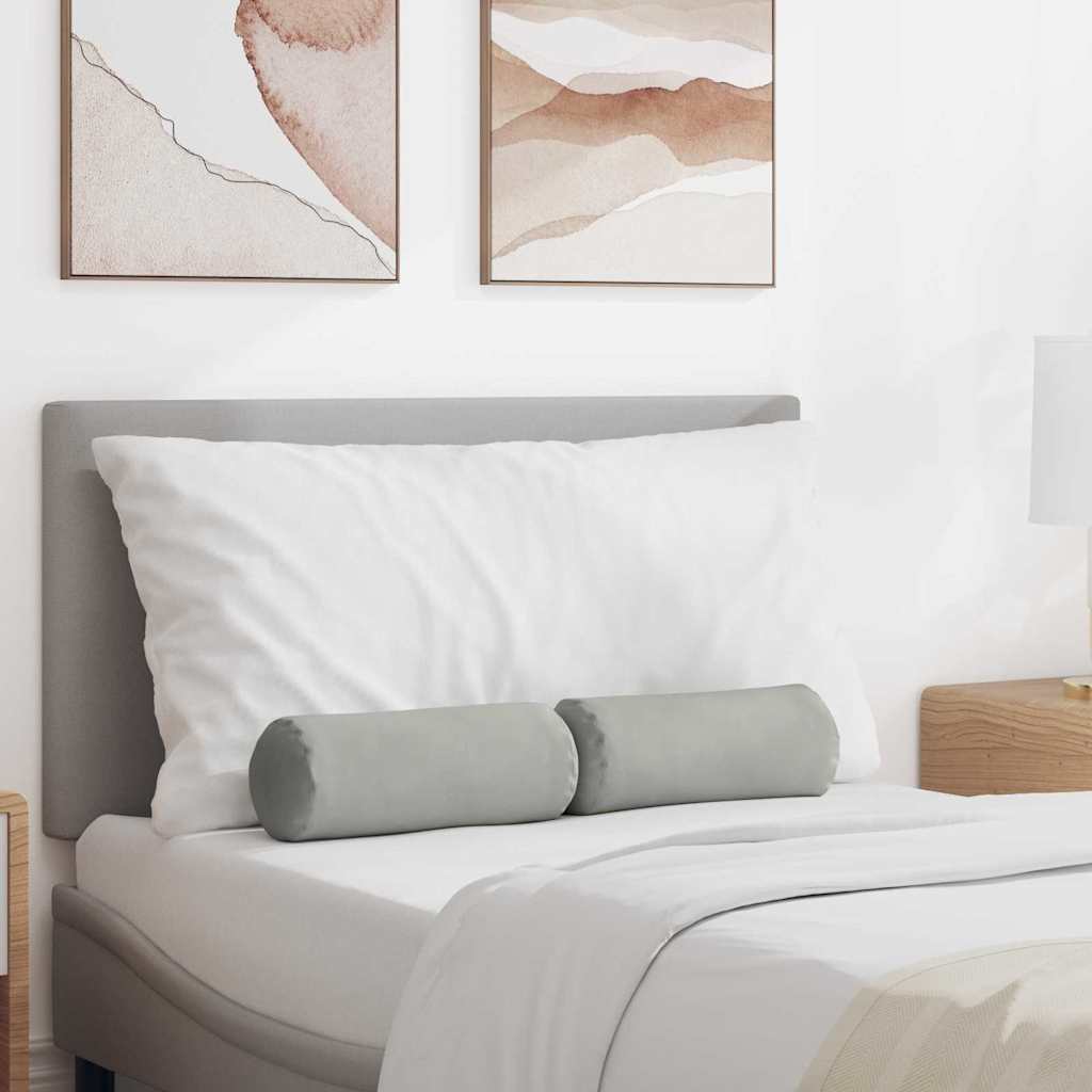 Bolsterkuddar 2 pcs Ljusgrå Ø 15 x 40 cm Mikrofiber Tyg