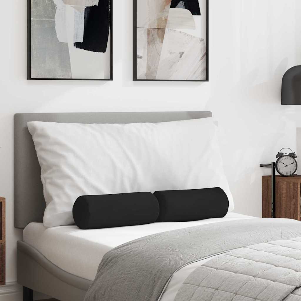 Bolsterkuddar 2 pcs Svart Ø 15 x 40 cm Mikrofiber Tyg