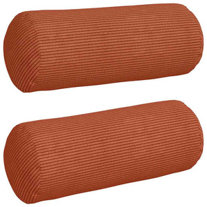 Bolsterkuddar 2 pcs Röd orange Ø 15 x 40 cm Kordread tyg