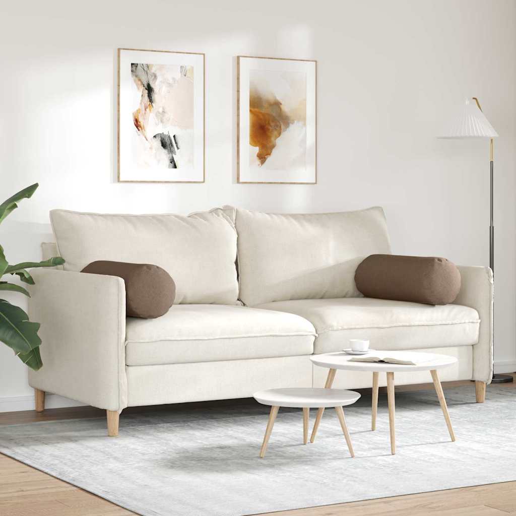 Bolsterkuddar 2 pcs Brun Ø 25 x 70 cm tyg