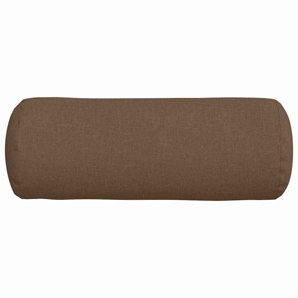 Bolsterkuddar 2 pcs Brun Ø 25 x 70 cm tyg