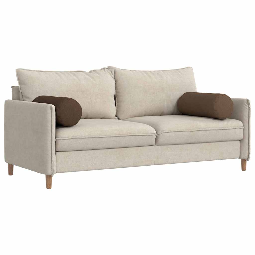 Bolsterkuddar 2 pcs Brun Ø 25 x 70 cm tyg