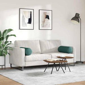 Bolsterkuddar 2 pcs Mörkgrön Ø 25 x 70 cm tyg