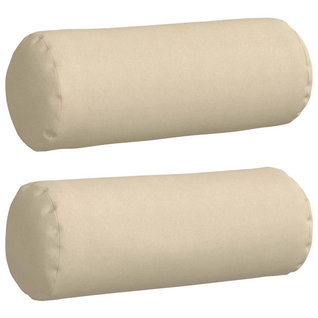 Bolsterkuddar 2 pcs Kräm Ø 25 x 70 cm tyg