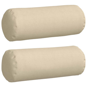 Bolsterkuddar 2 pcs Kräm Ø 25 x 70 cm tyg