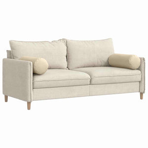 Bolsterkuddar 2 pcs Kräm Ø 25 x 70 cm tyg