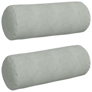 Bolsterkuddar 2 pcs Ljusgrå Ø 25 x 70 cm Kordread tyg