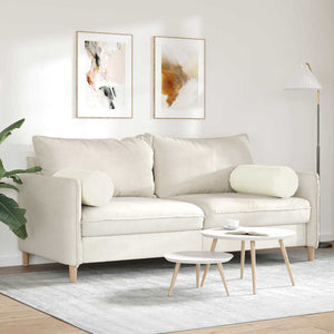 Bolsterkuddar 2 pcs Kräm Ø 25 x 70 cm Kordread tyg