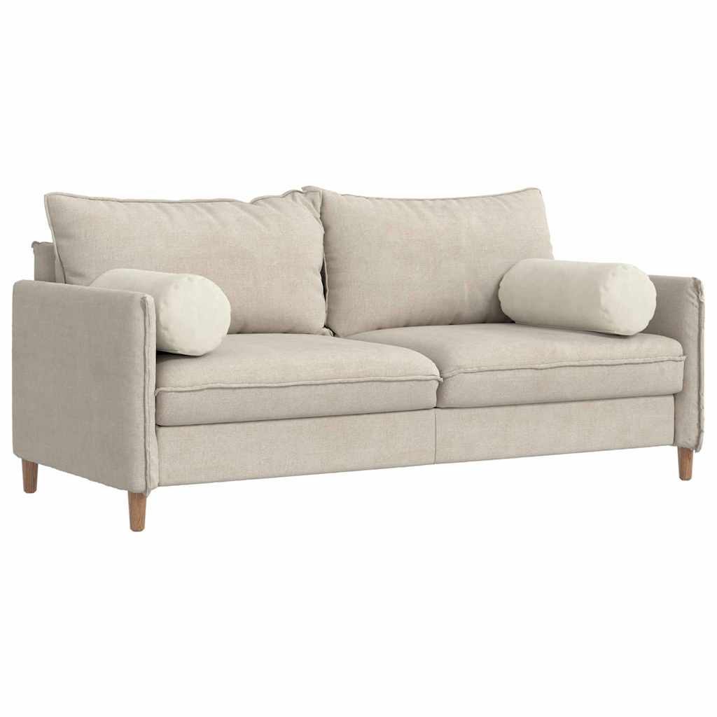 Bolsterkuddar 2 pcs Kräm Ø 25 x 70 cm Kordread tyg