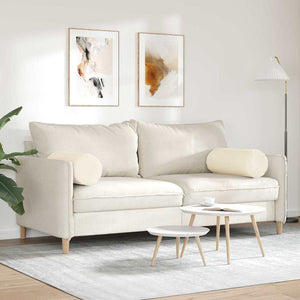 Bolsterkuddar 2 pcs Kräm Ø 25 x 70 cm Kordread tyg