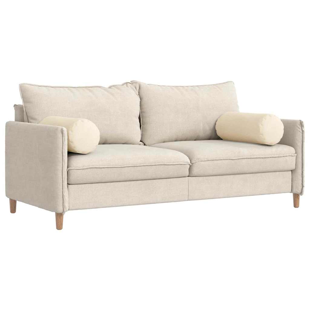 Bolsterkuddar 2 pcs Kräm Ø 25 x 70 cm Kordread tyg