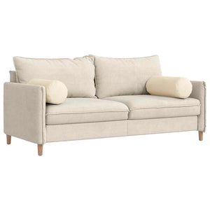 Bolsterkuddar 2 pcs Kräm Ø 25 x 70 cm Kordread tyg