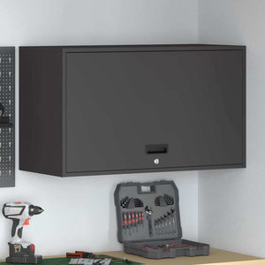 Vägghylla för garage Svart 90 x 40 x 53 cm Pulverlackerad stål