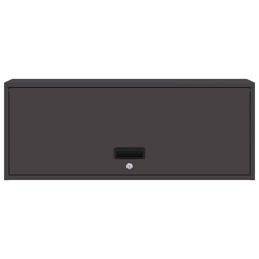 Vägghylla för garage Svart 90 x 33 x 35 cm Pulverlackerad stål