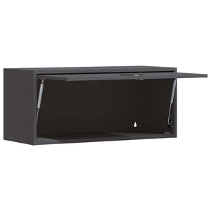 Vägghylla för garage Svart 80 x 33 x 35 cm Pulverlackerad stål