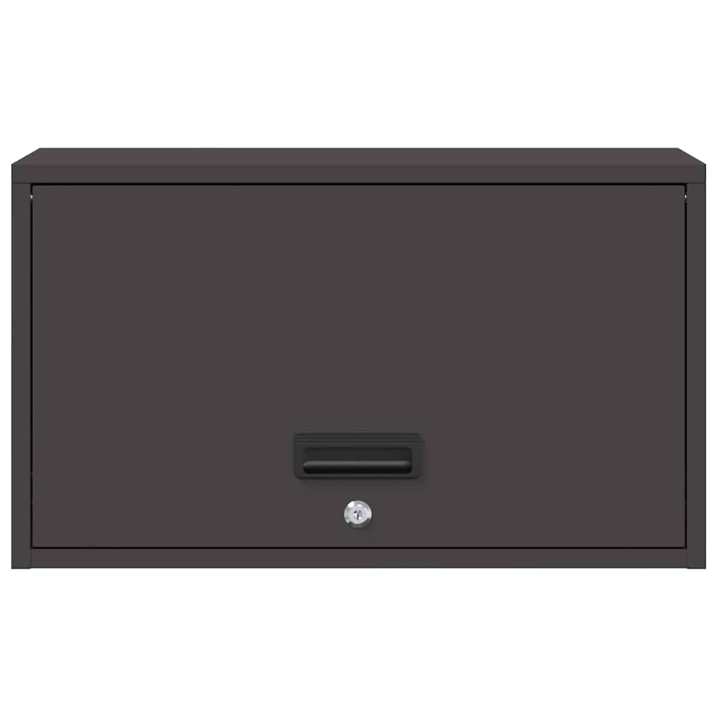 Vägghylla för garage Svart 60 x 33 x 35 cm Pulverlackerad stål