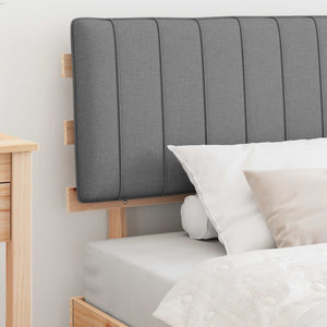 Sängram med Klädd Huvudgavel Ljusgrå 100 x 200 cm Massiv furu