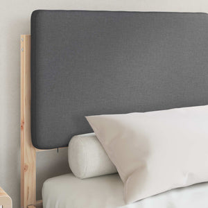 Sängram med Klädd Huvudgavel Mörkgrå 150 x 200 cm Massiv furu