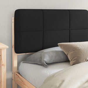 Sängram med Klädd Huvudgavel Svart 180 x 200 cm Massiv furu