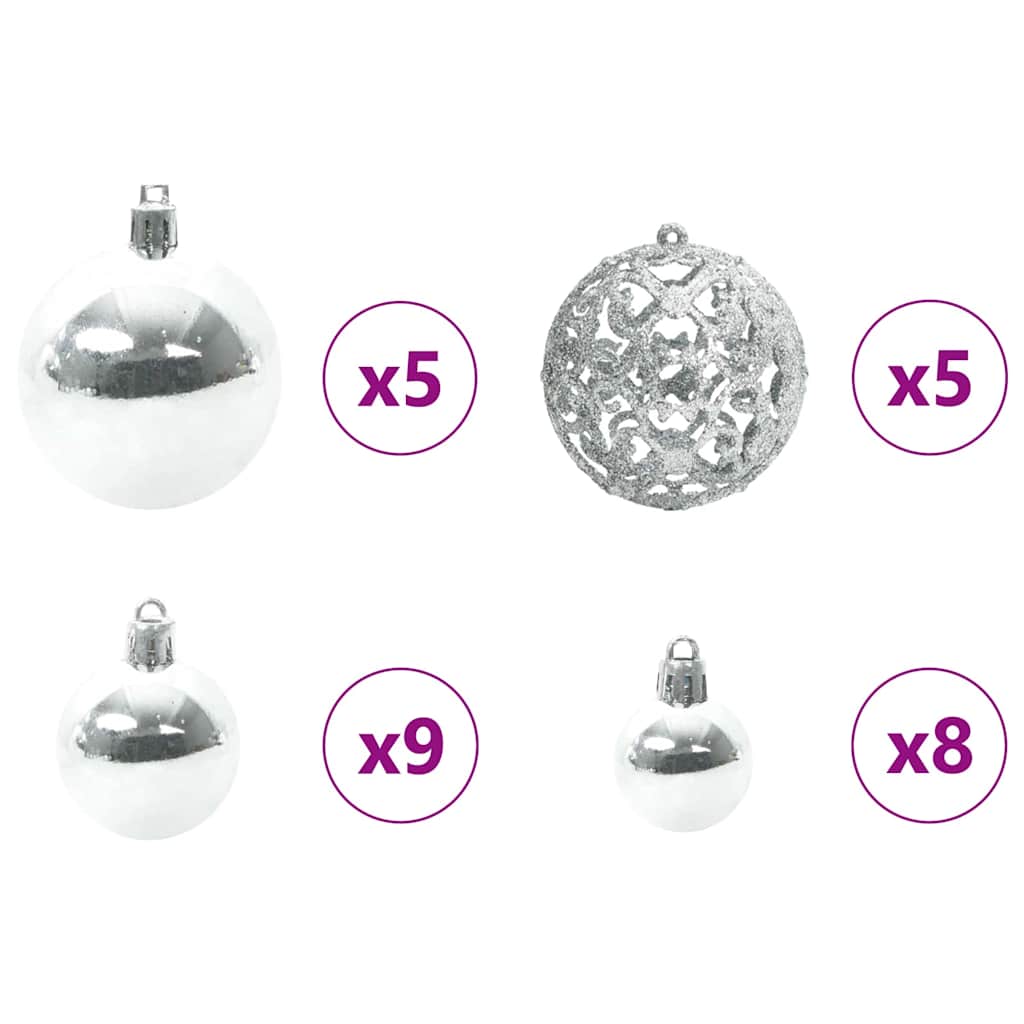 Konstgjord julgran Grön och Vit 120 cm PVC och metall