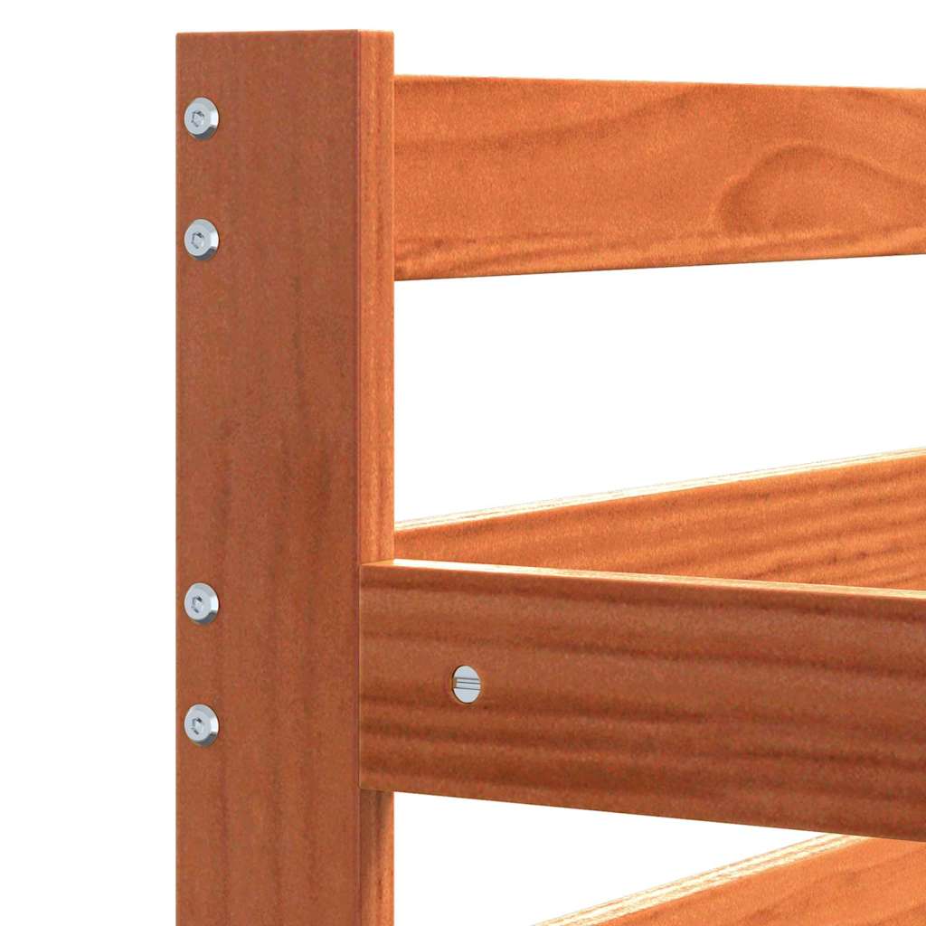 Dagsäng med huvudgavel Vaxbrun Massiv furu