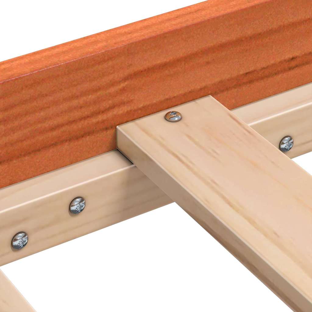 Dagsäng med huvudgavel Vaxbrun Massiv furu