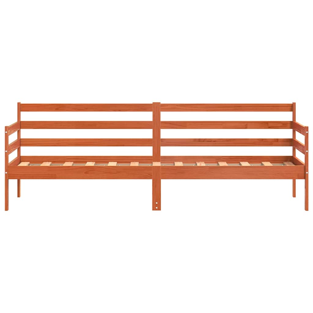 Dagsäng med huvudgavel Vaxbrun Massiv furu