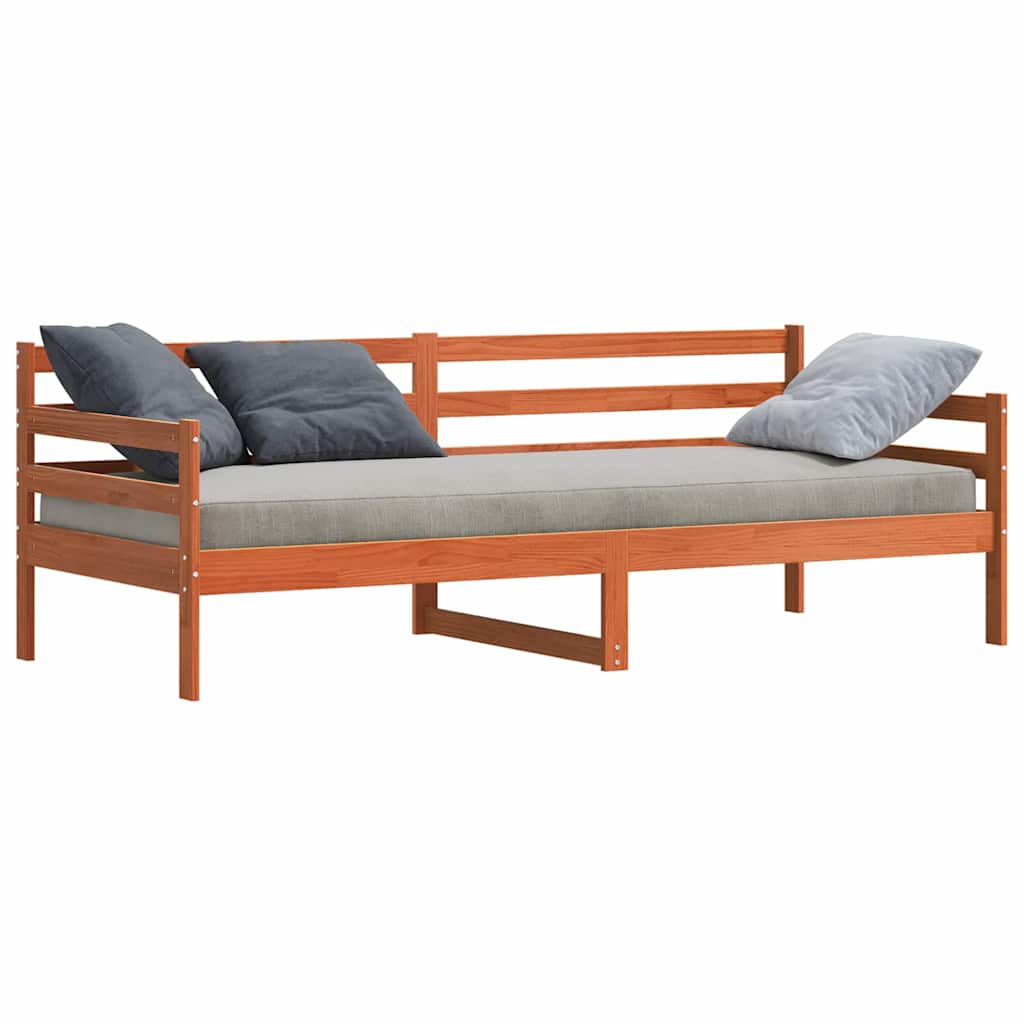 Dagsäng med huvudgavel Vaxbrun Massiv furu