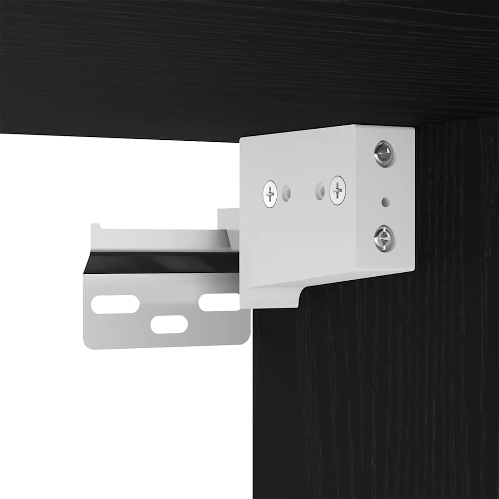 TV-väggmodul Väggmonterad 5 pcs Svart ek Konstruerat trä