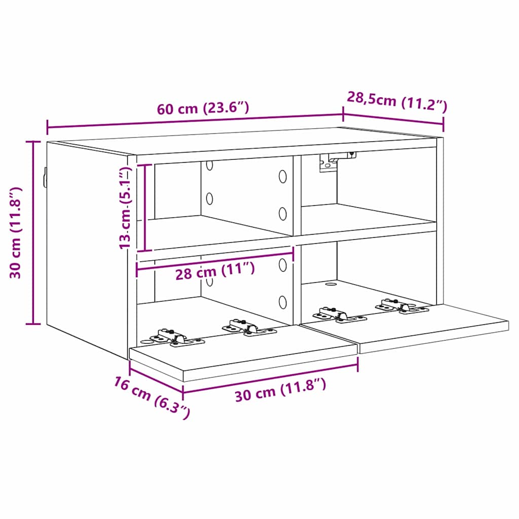 TV Vägg Enheter 4 pcs Artisan Ek Konstruerat trä