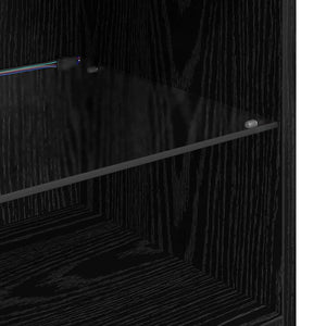 TV Vägg Enheter 8 pcs Svart Ek Konstruerat trä