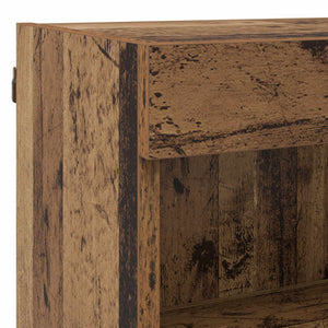 TV-skåp med LED -remsljus med låda 8 pcs Gammalt trä Glas