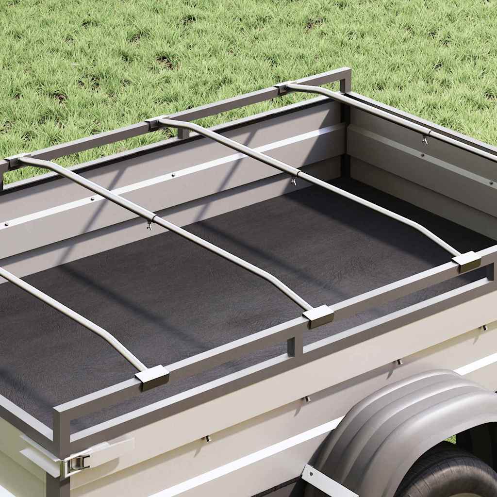 Tarpaulinbracket för släp 4 Silver 136-218 cm Aluminium