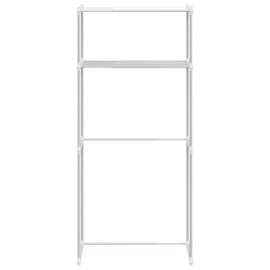 Tvättmaskins hylla med hylla Vit 70 x 27 x 136 cm Aluminium
