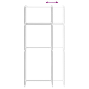 Tvättmaskins hylla med hylla Vit 70 x 27 x 136 cm Aluminium