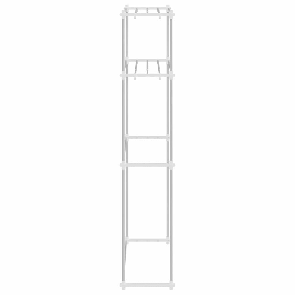 Tvättmaskins hylla med hylla Vit 70 x 27 x 136 cm Aluminium