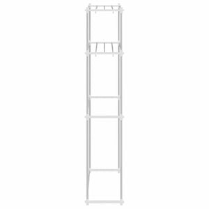 Tvättmaskins hylla med hylla Vit 70 x 27 x 136 cm Aluminium