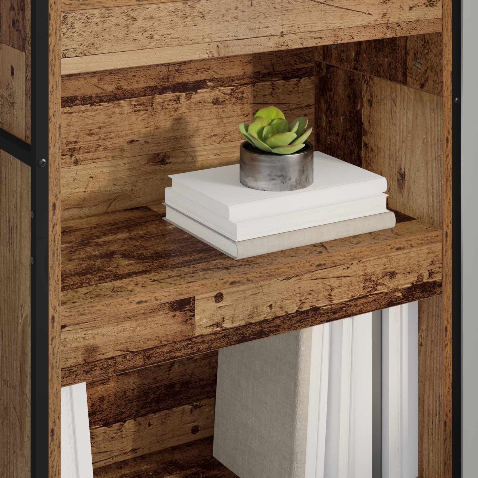 Bokskåp 2 pcs Gammalt trä 80 x 30 x 155 cm Konstruerat trä