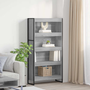 Bokskåp 2 pcs Grå Sonoma 80 x 30 x 155 cm Konstruerat trä