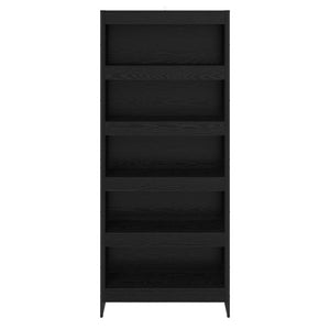 Bokskåp 2 pcs Svart Ek 80 x 30 x 155 cm Konstruerat trä