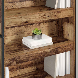 Bokskåp 2 pcs Gammalt trä 80 x 30 x 155 cm Konstruerat trä