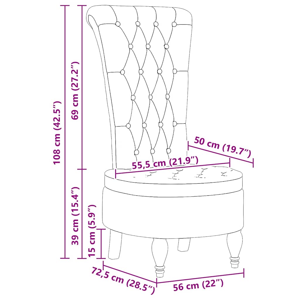 Slipperfåtölj Armégrön 56,5 x 70 x 110 cm Faux Mockaläder