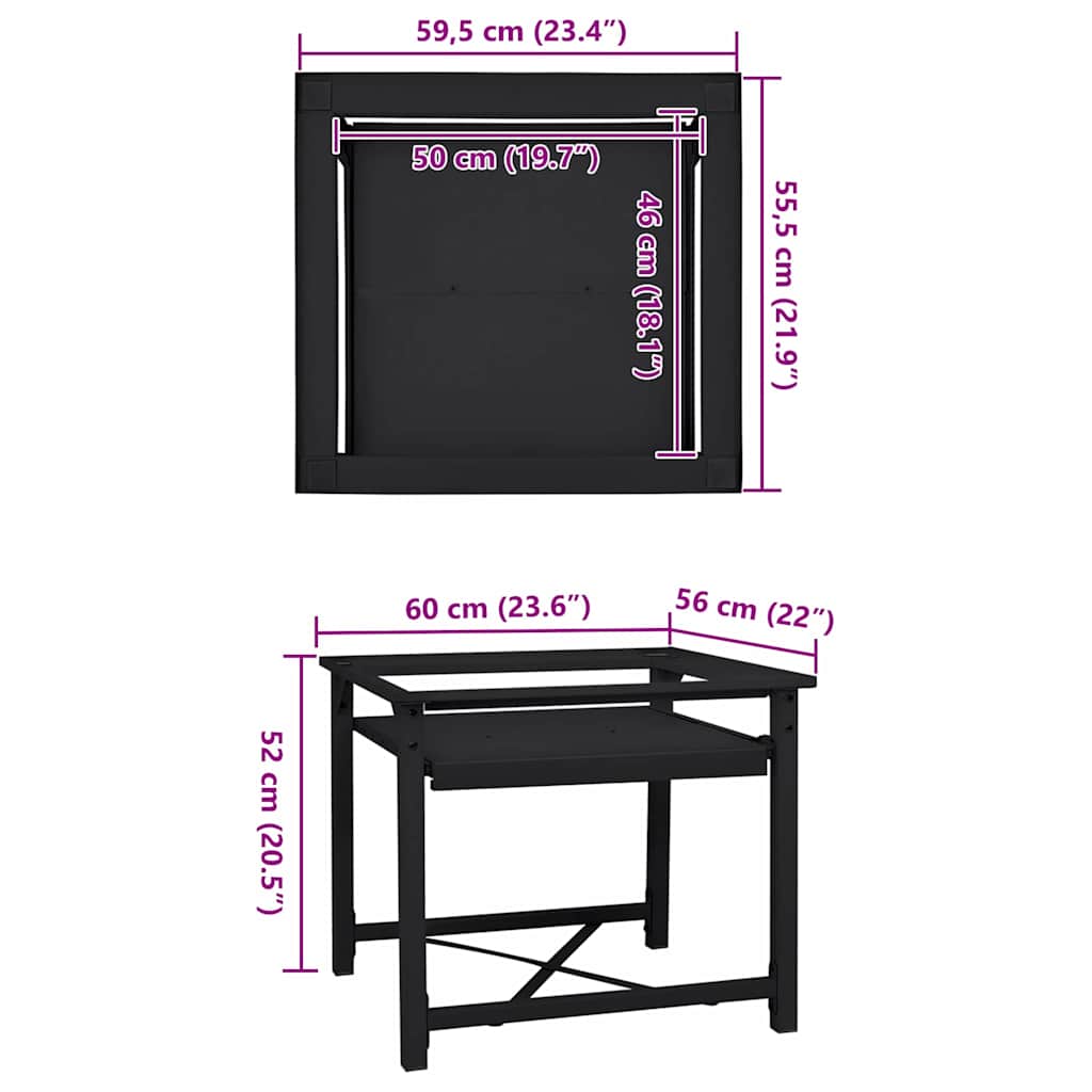 Tvättmaskin Pedestal Svart 64 x 55 x 32.5 cm Stål