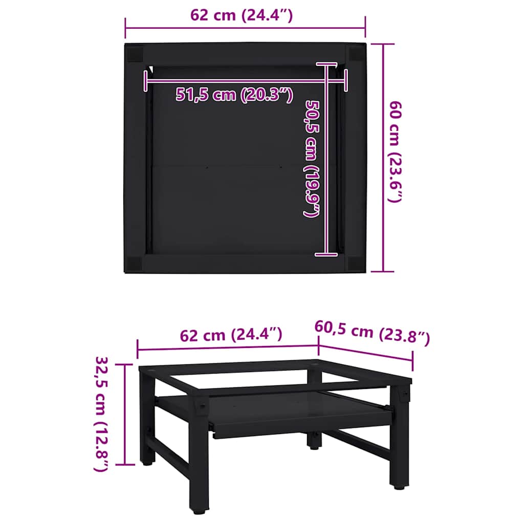 Tvättmaskin Pedestal Svart 64 x 55 x 32.5 cm Stål