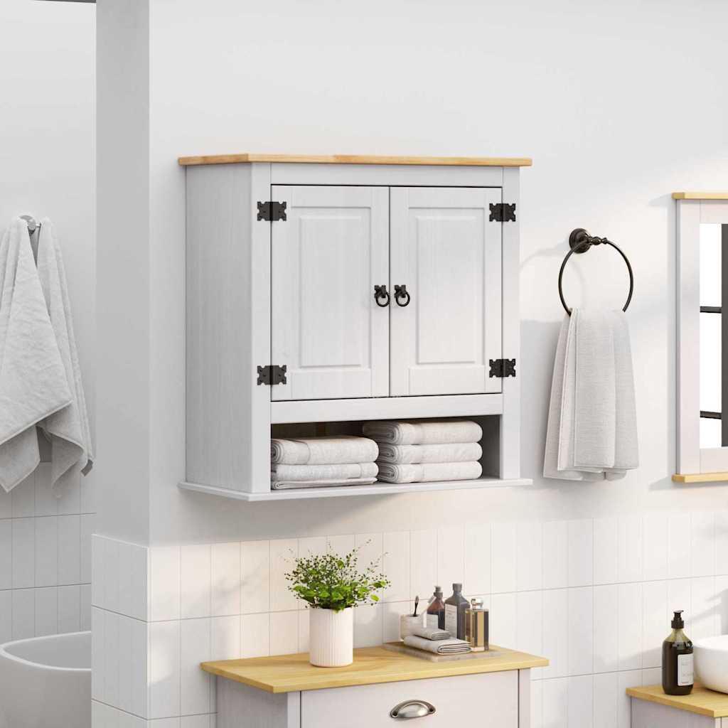 Hängande skåp CORONA Vit 70 x 33 x 71,5 cm Massiv furu